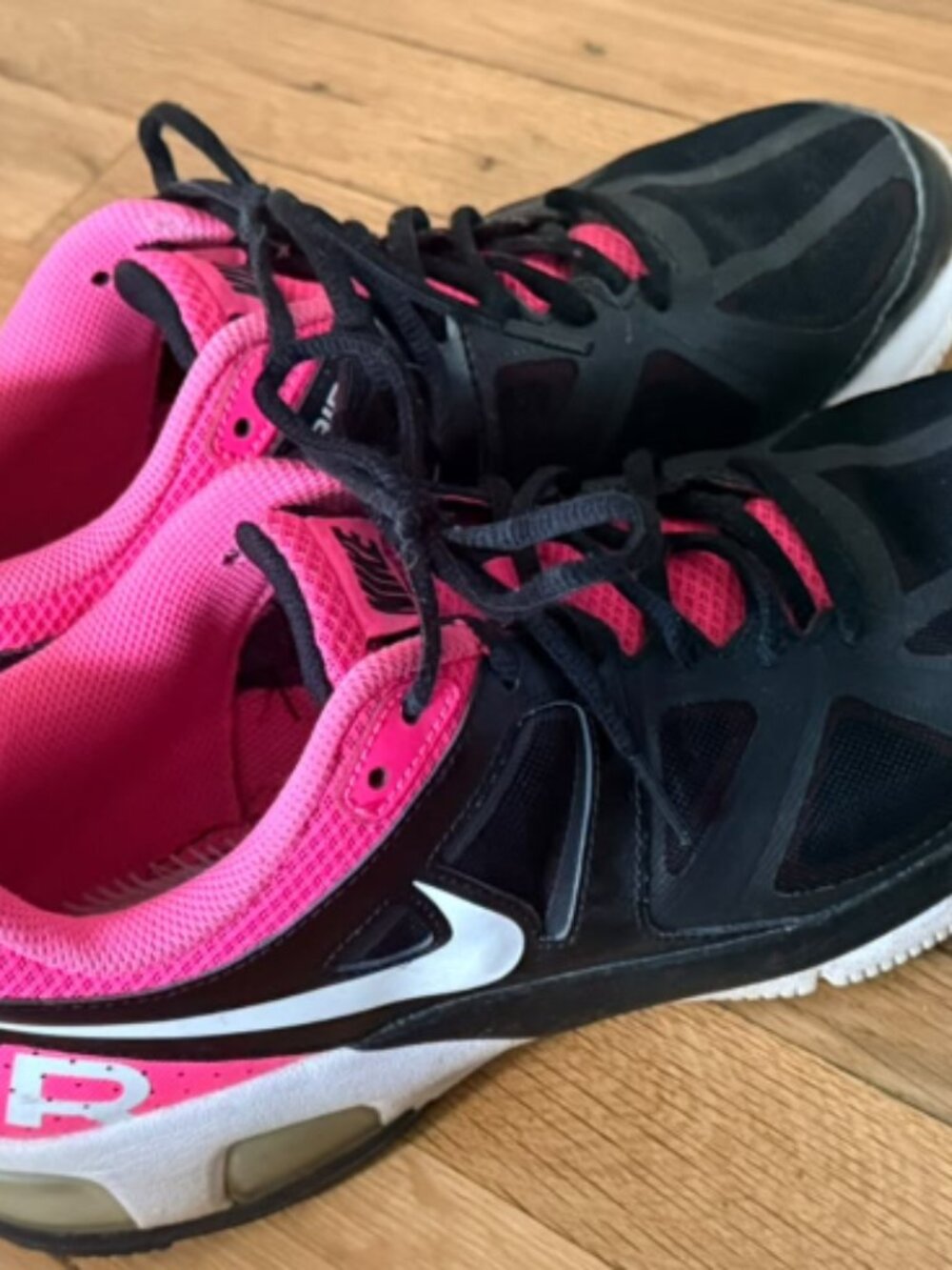 Nike Womens Air Max Trainer Excel Black Pink Flash Sneakers Size 11